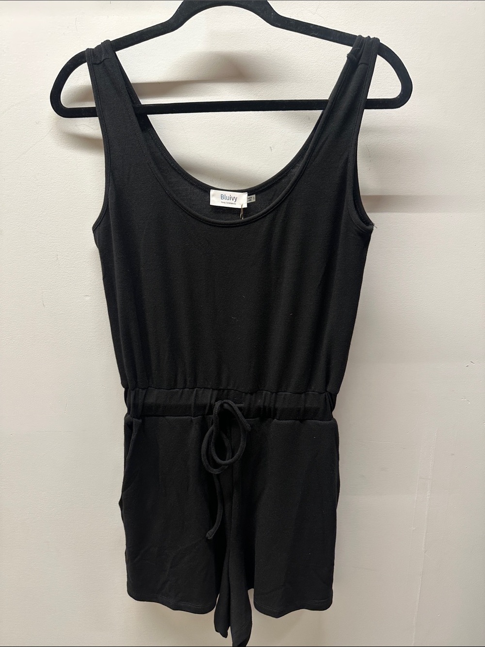 Bluivy Black Sleeveless Drawstring Romper